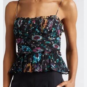 Ulla Johnson Amabel Ruched Peplum Camisole